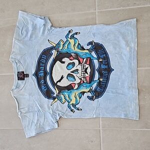Vintage Ed Hardy Shirt Y2K Rhinestone Tattooed for Life Skull  Men's Size M